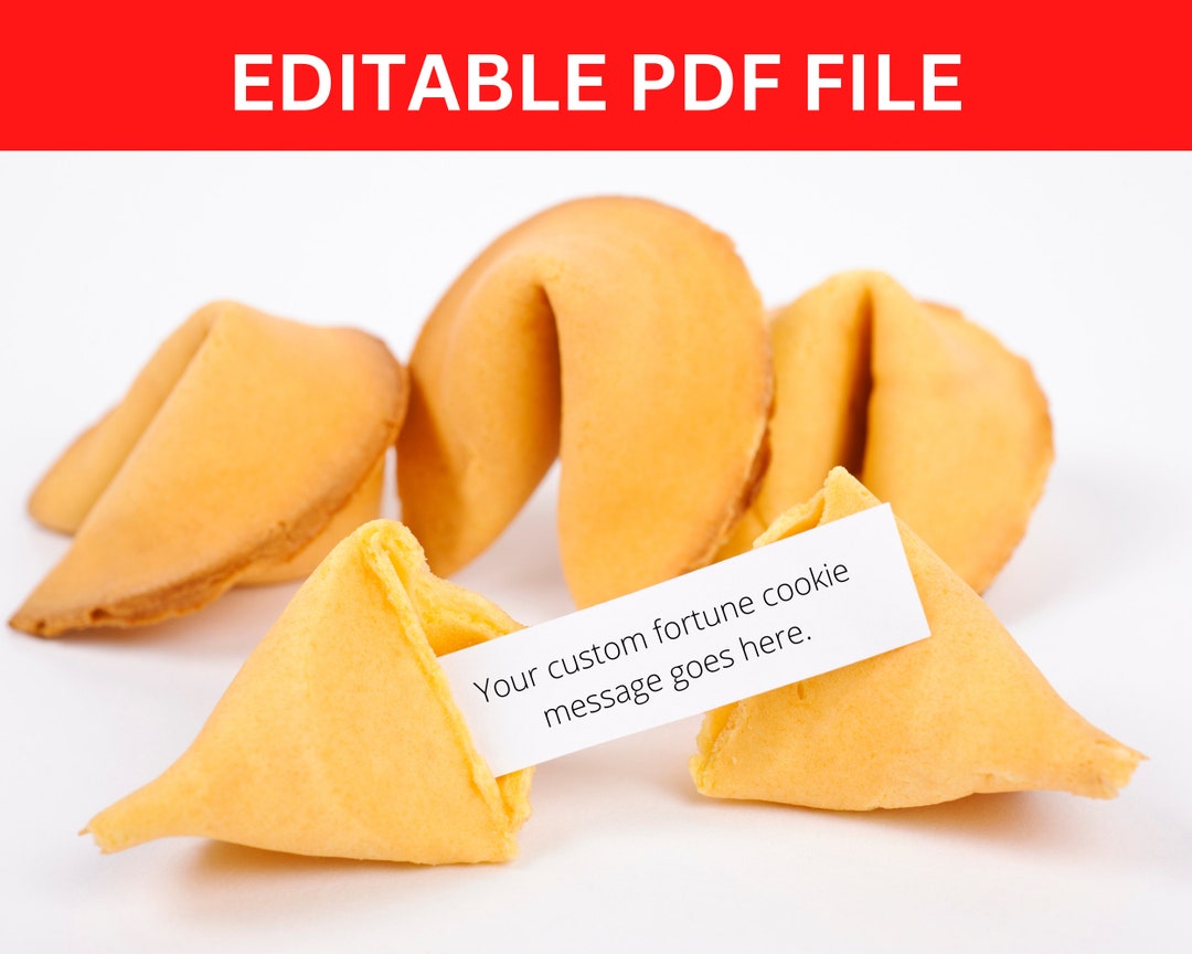 Editable Fortune Cookie Messages Instant Download, Printable Custom