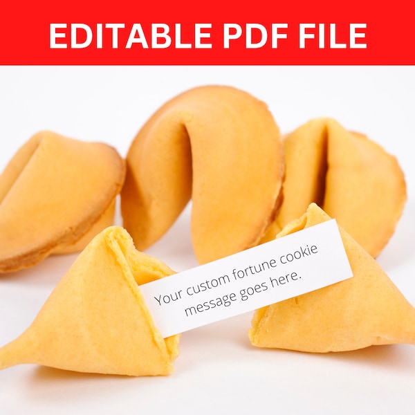 Editable Fortune Cookie Messages Instant Download, Printable Custom Fortune Cookie Fortunes, Fortune Cookie Sayings Tag, Fortune Cookie Slip