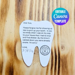 Tiny Editable Tooth Fairy Apology Letter Template, Printable Tooth ...