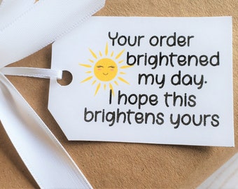 Your Order Made My Day Printable Tags, Small Business Tags Print and Cut, Thank You For Your Order Tags, Cute Small Business Packaging
