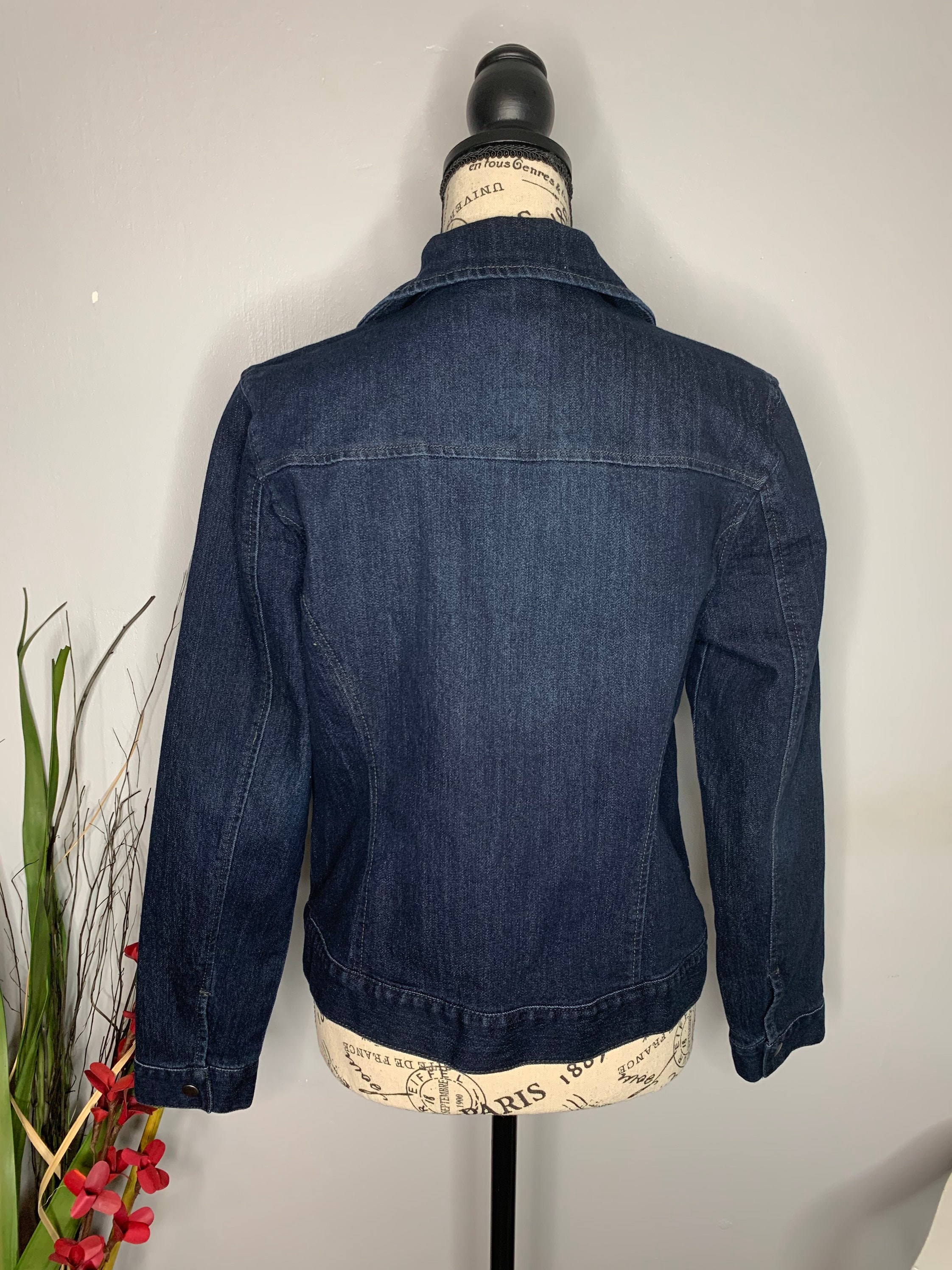 Blue Denim Moto Style Jacket Etsy UK