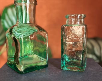 緑色のガラス瓶、ジュースボトル、古い緑色の瓶、冷蔵庫用ウォーター