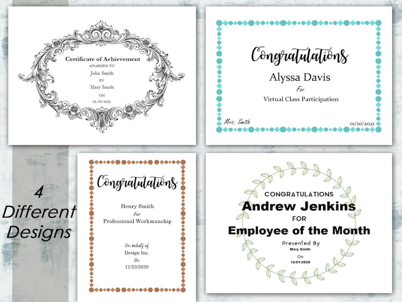 Certificate Award Word Doc Templates, Word Document Certificate, DIY Certificate, Teacher's Certificate Award, Easy to Make Award, DIY Award image 4