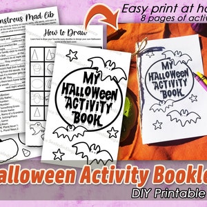 Halloween Aktivitätsbuch, druckbare Halloween Aktivitäten für Kinder, Halloween Färbung, Sofort Download, PDF, Halloween Spiele für das Klassenzimmer