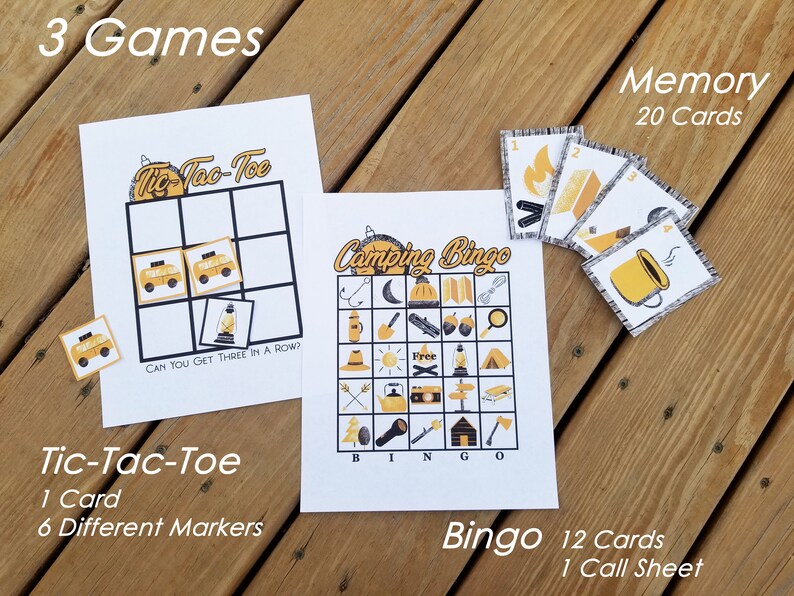 Camping Themed Game Set Kids Party Games Camp Out Themed Etsy