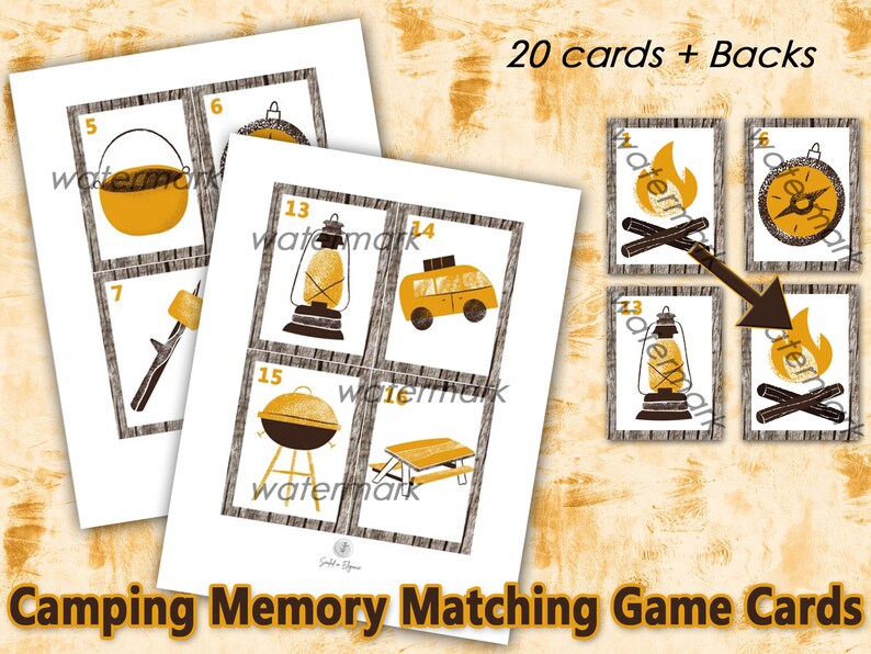 Camping Themed Game Set Kids Party Games Camp Out Themed Etsy