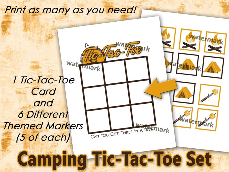 Camping Themed Game Set Kids Party Games Camp Out Themed Etsy