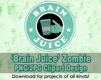 Brain Juice Clipart, Starbucks Clipart, Files for cricut, Zombie Drink Logo, DIY fake starbucks logo, Coffee Clipart, Halloween Starbucks