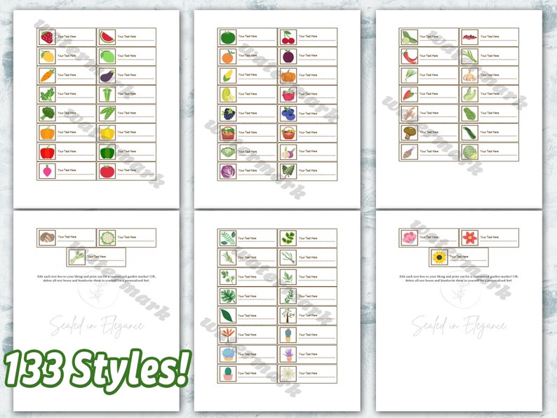 Customizable Garden Marker Templates, Instant Download, Word Doc, DIY ...