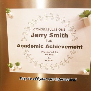Certificate Award Word Doc Templates, Word Document Certificate, DIY Certificate, Teacher's Certificate Award, Easy to Make Award, DIY Award image 3