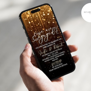Electronic Engagement Party Invitations, Smartphone Video Party Invite Digital, Text Message Phone Invite