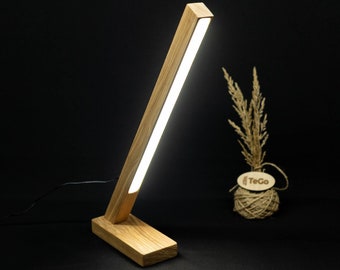Natural Wood Desk Lamp | Handcrafted Table Light | Rustic Wooden Bedside Lamp