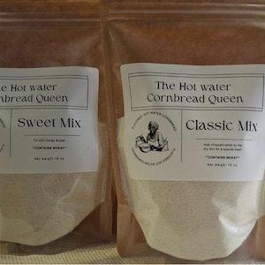 2-Pack Southern Hot Water Cornbread Mix – Classic & Sweet | Soul Food Gift, Homemade Bread, Easy Hoe Cakes, Southern Kitchen