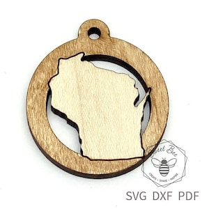 Wisconsin pendant and earring Digital File SVG, Wisconsin Laser pendant and earrings, Wisconsin SVG file, Wisconsin Glowforge file