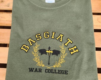 Basgiath War College Shirt, Fourth Wing Tshirt, Riders Quadrant Tee, Bookish Clothing, Booktok Merch, embroidery, made to order