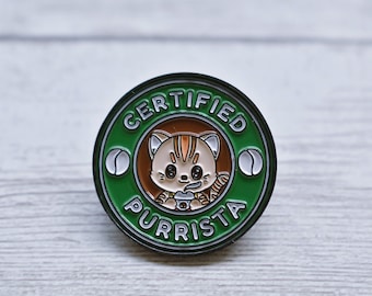 Waffle&#39;s Cat Barista Enamel Pin