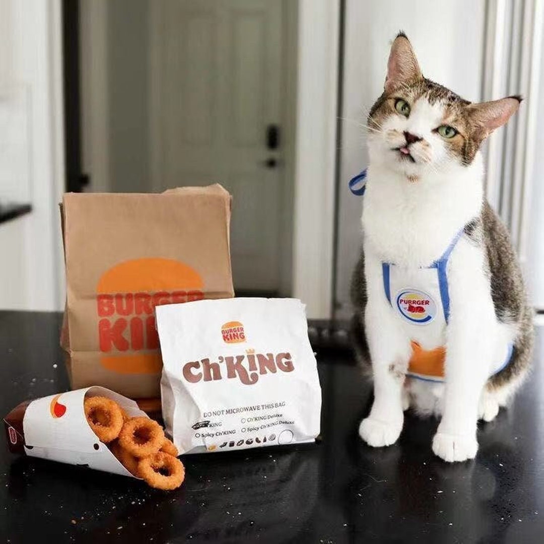 Purrger King Apron Etsy