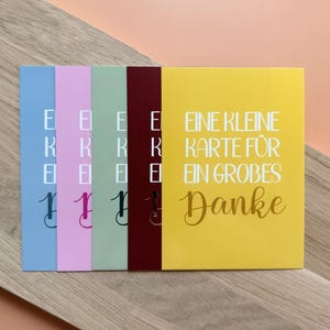 Dankeskarte, Schulabschluss, Lehrer, Geschenk, Tagesmutter, Kollege, Kindergarten | Eine kleine Karte für ein großes Danke