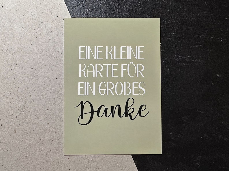 Dankeskarte, Hilfe, Lehrer, Geschenk, Tagesmutter, Kollege Eine kleine Karte für ein großes Danke Grün