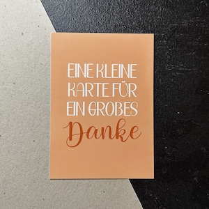 Dankeskarte, Hilfe, Lehrer, Geschenk, Tagesmutter, Kollege Eine kleine Karte für ein großes Danke Pfirsich