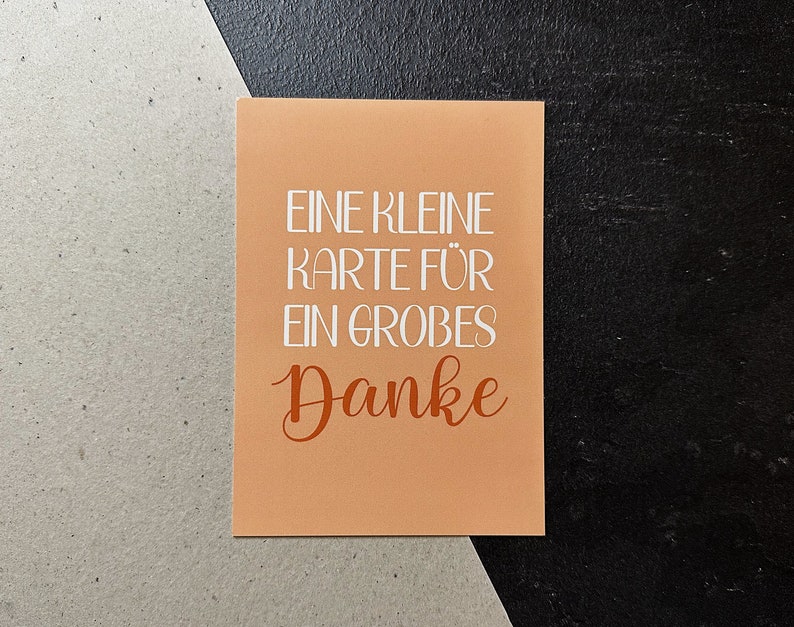 Dankeskarte, Hilfe, Lehrer, Geschenk, Tagesmutter, Kollege Eine kleine Karte für ein großes Danke Pfirsich