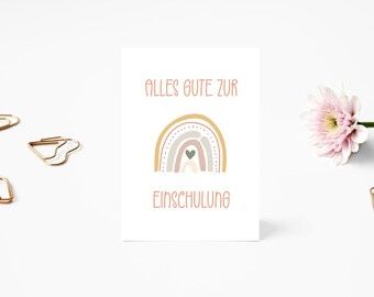 Glückwunschkarte | "Alles Gute zur Einschulung" | Schule, Schulkind, Lehrer, Erster Schultag