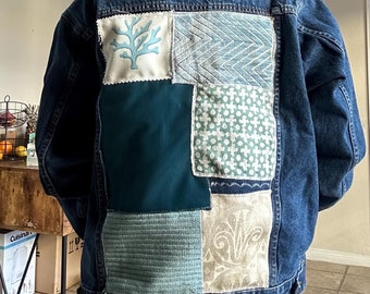 ジャケット・アウター 70's patchwork denim higanTokyo Vintage 70's Patchwork Denim Jacket // Made in France