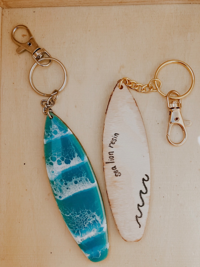 Surfboard Keychain Ocean Theme Surf Beach Tropical Style Etsy