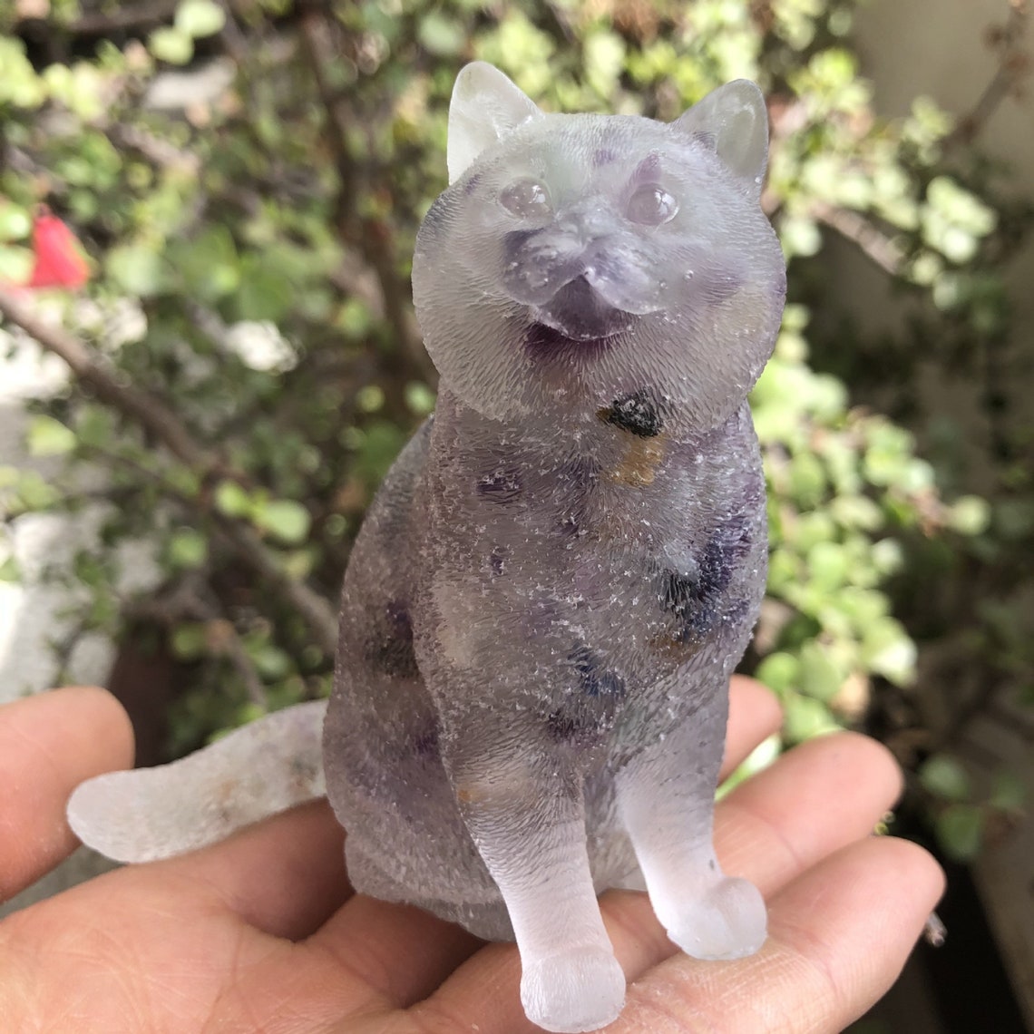Crystal Cat FigurineCarved Cat Crystal Healing Etsy