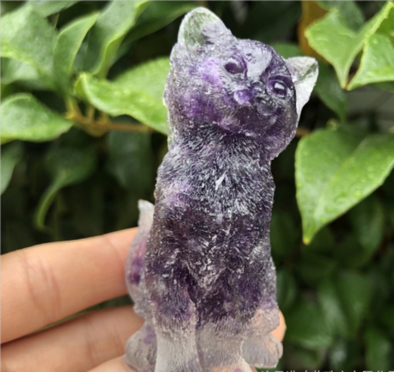 Crystal Cat FigurineCarved Cat Crystal Healing Etsy