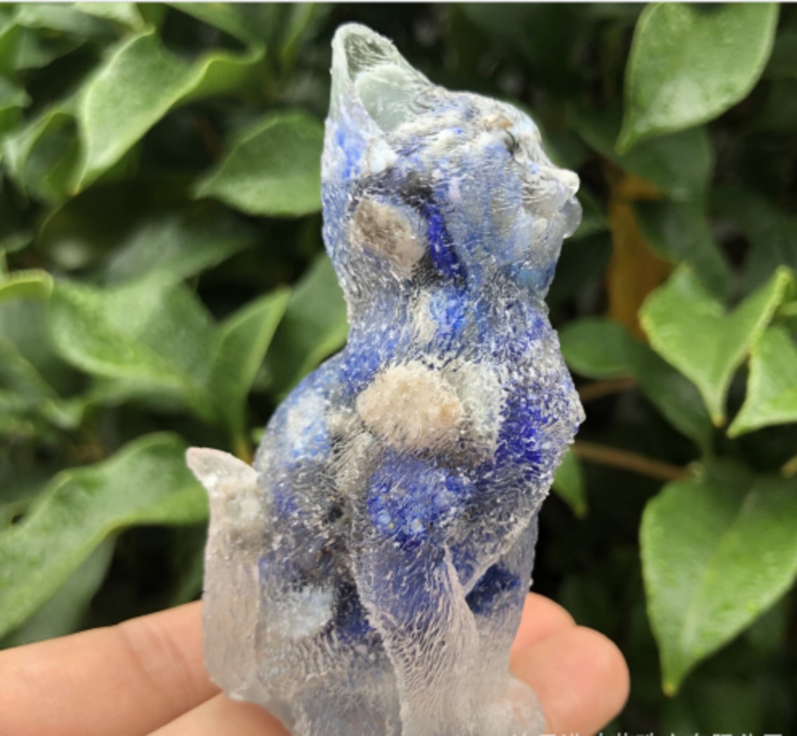 Crystal Cat FigurineCarved Cat Crystal Healing Etsy