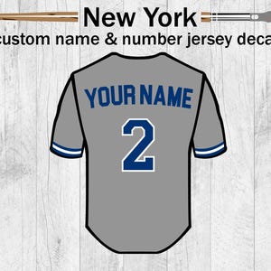 Personalized New York Baseball Jersey Vinyl Decal: Custom Name & Number