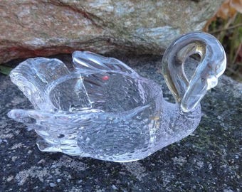 Clear, Cambridge Glass Swan Open Salt Dip, Cellar, Dish!