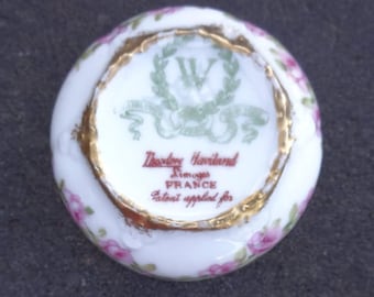 Delicado salero abierto de Limoges Haviland, francés, para salsa, bodega y plato con rosas.