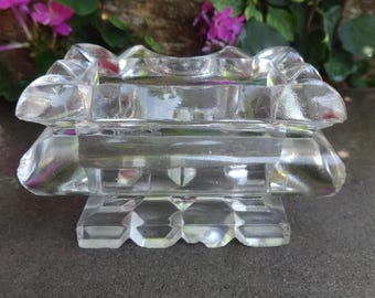Scarce, 1830s Early Flint Glass Open Salt Dip, Cellar, Dish!