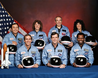 Historical Print: Final Crew of Space Shuttle Challenger (STS-51-L) - Restored Satin Finish NASA Space Program Photo - Available in 6 Sizes!