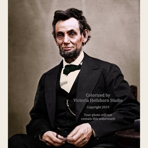 Colorized American Civil War History Photo Poster Print: Abraham Lincoln, 16th President of the United States - Available in 6 Sizes!