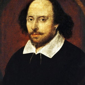 Historical Poster Print: Renown 16th Century English Playwright William Shakespeare - New Satin Finish Photo - Available in 6 Sizes!