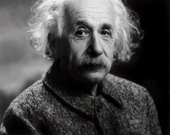 Albert Einstein with Inspirational Quote, Theoretical Physicist - Wall Art - Home Decor - Photo Poster Print - Available in 5 Sizes!