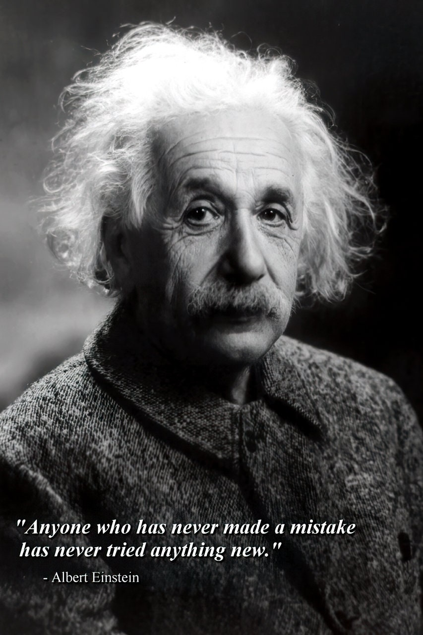 Albert Einstein con cita inspiradora, físico teórico - Arte de pared -  Decoración del hogar - Impresión de póster fotográfico - ¡Disponible en 5, image size:853x1280