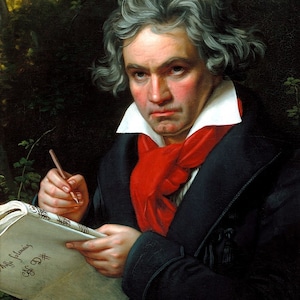 Historical Poster Print: Classical Music, 19th Century German Composer Ludwig van Beethoven - New Satin Finish Photo - Available in 6 Sizes!
