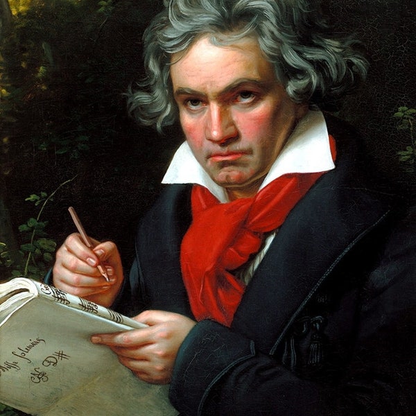 Historical Poster Print: Classical Music, 19th Century German Composer Ludwig van Beethoven - New Satin Finish Photo - Available in 6 Sizes!