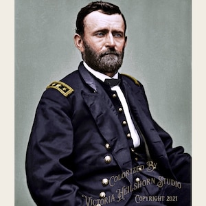 Colorized American Civil War Photo: Union Commanding General Ulysses S. Grant - Historical Poster Print - Available in 6 Sizes!