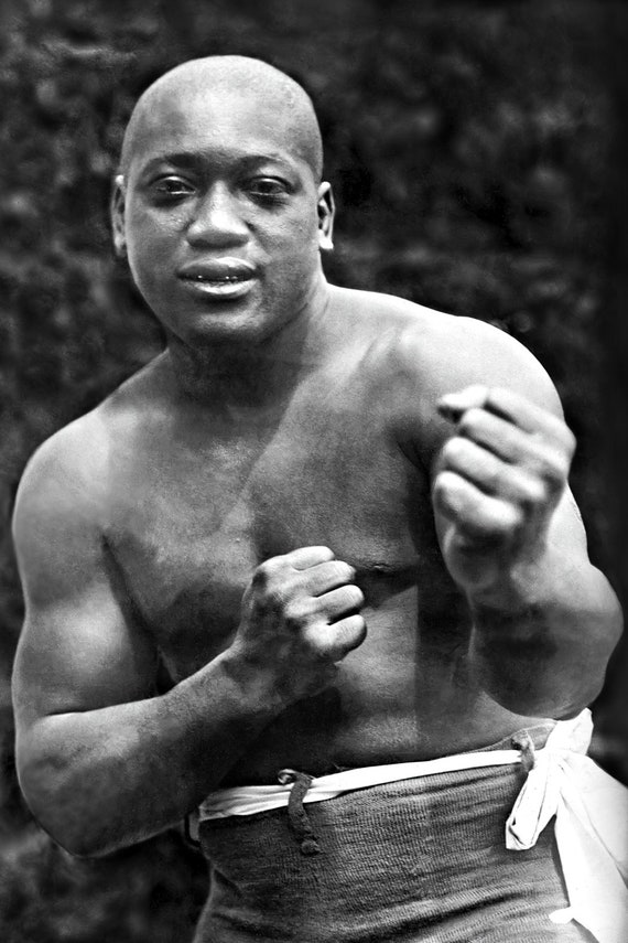 Jack Johnson モノクロポスター Historical Poster Print: Jack Johnson, Heavyweight Champion