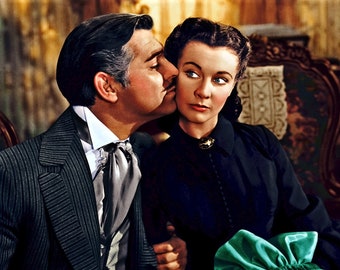 Historical Poster Print: Rhett Butler & Scarlett O'Hara in "Gone with the Wind" - 1939 - New Satin Finish Photo - Available in 6 Sizes!
