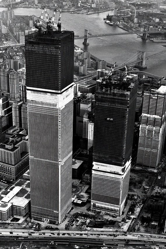 Historical Poster Print: Title - World Trade Center Twin Towers