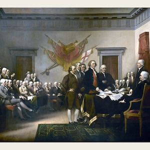 Signing of the Declaration of Independence - July 4, 1776 - American Revolution - Wall Art - Poster Print or Canvas - Available in 3 Sizes!