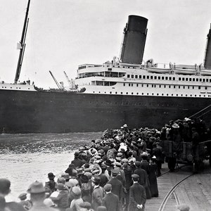 Historical Poster Print: Title - RMS Titanic Departing Southampton on Maiden (Final) Voyage - New Satin Finish Photo - Available in 6 Sizes!