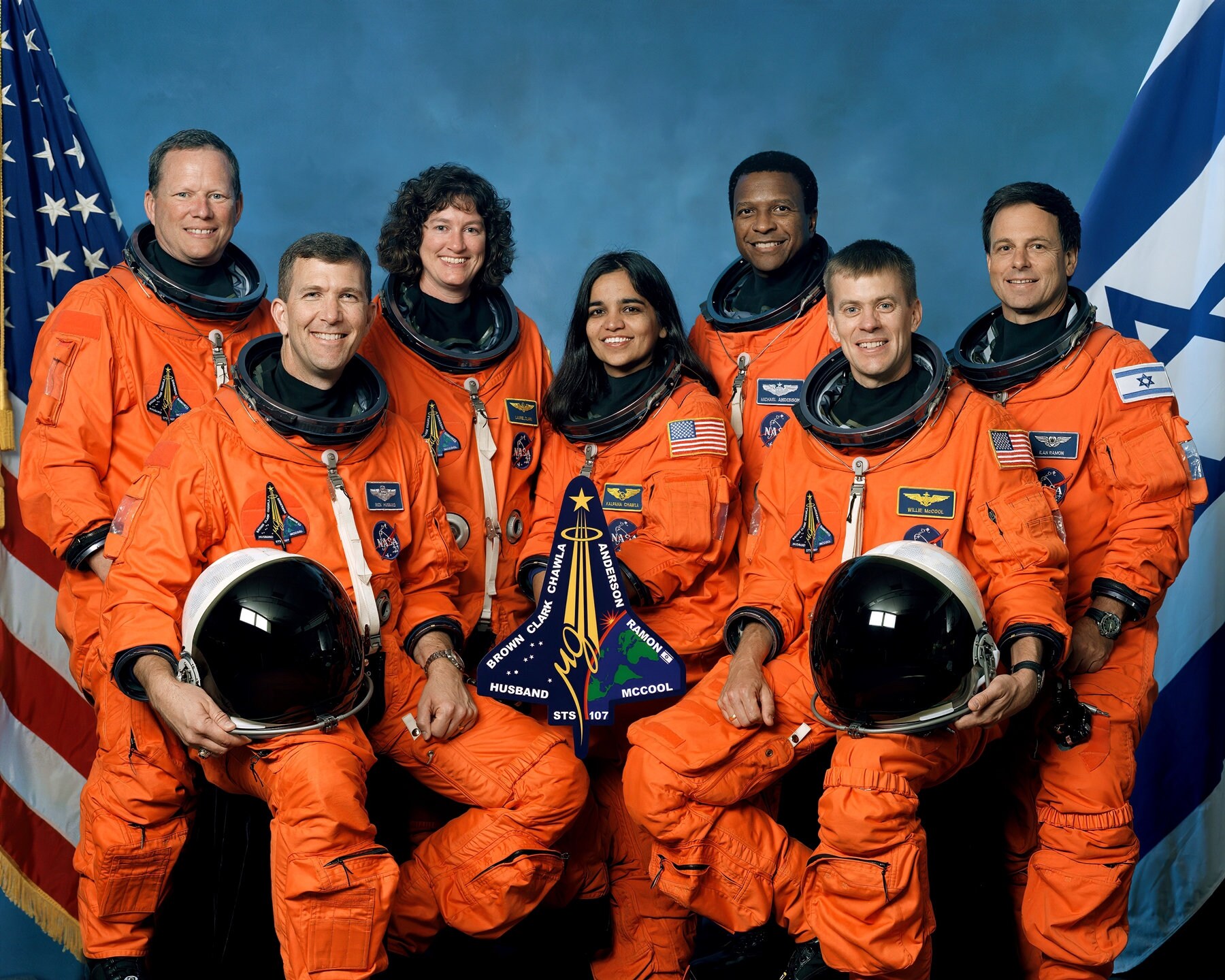 Historical Print: Final Crew of Space Shuttle Columbia, STS-107 - Restored Satin Finish NASA Space Program Photo - Available in 6 Sizes!