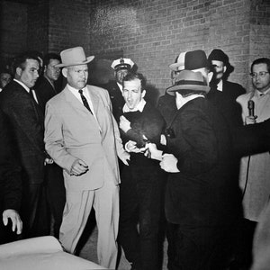 Historical Poster Print: Jack Ruby Shoots Lee Harvey Oswald at Dallas - Kennedy Assassination - Satin Finish Photo - Available in 6 Sizes!